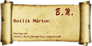 Botlik Márton névjegykártya