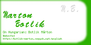 marton botlik business card