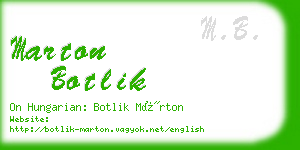 marton botlik business card
